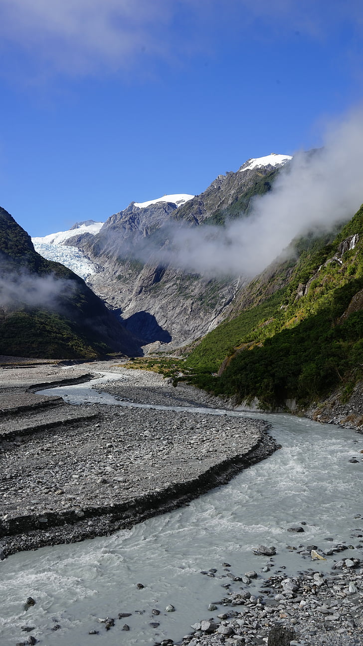 gletser franzjosef, Selandia Baru, Pulau Selatan, batu, Alpen Selatan, pemandangan fotografi, Gunung