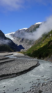 franzjosef ледник, Нова Зеландия, Южен остров, рок, южните Алпи, пейзажна фотография, планински