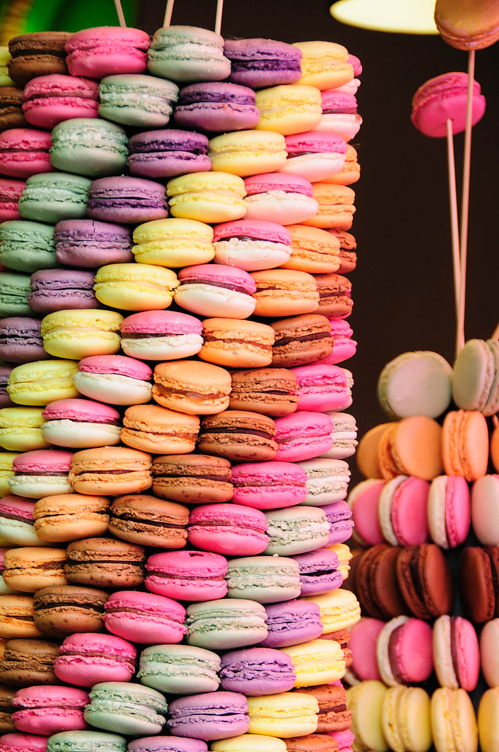 Macarons, Франція, бренд, цукерки, різнокольорові, солодкі страви, десерт