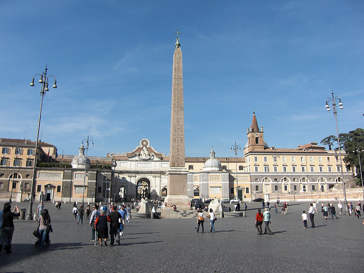 Roma, Itália, espaço, Piazza del popolo, Obelisco, arquitetura, antiguidade