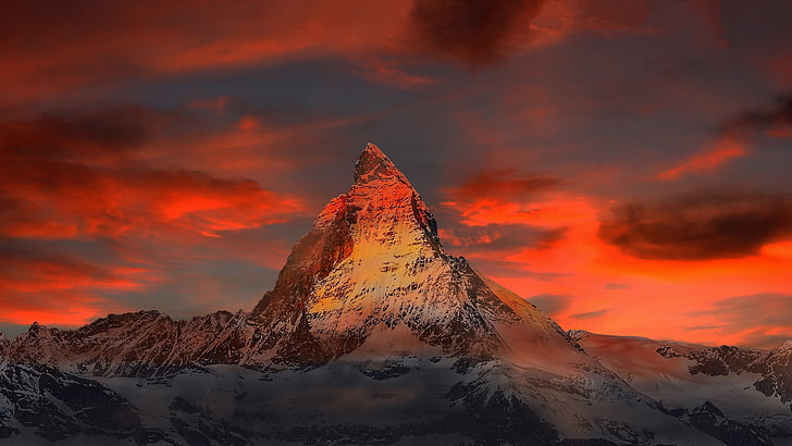 paysage, photo, Mont, Everest, Or, heure, Sky