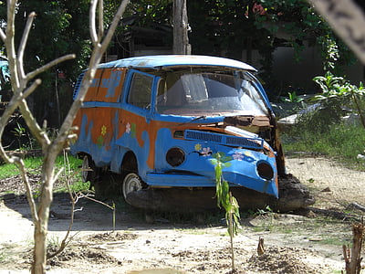 VW bus, Volkswagen, Camper, Camping bus, gamle, skrot, Autos
