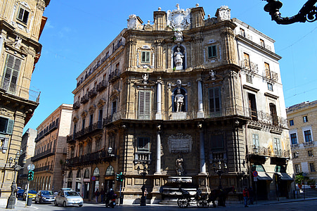 Palermo, Sicília, quattrocanti, centro da cidade, cidade, paisagem urbana, Monumento