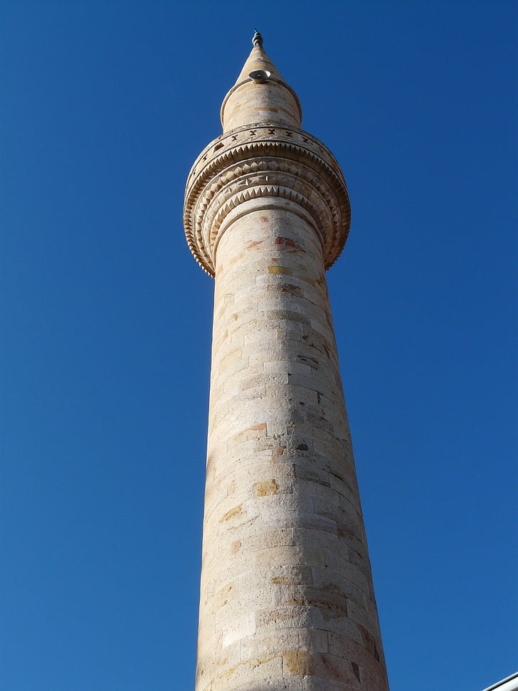 architecturale, weergave, wit, hemel, Minaret, toren, moskee