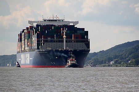 kontainer, kapal, kapal kontainer, kargo, pengiriman, transportasi, air