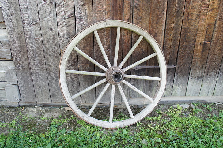 roda kayu, kayu, di luar rumah, pedesaan, kayu - bahan, lama, roda
