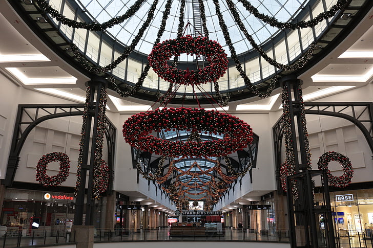 Centro, Oberhausen, winkelcentrum, Kerstdecoratie