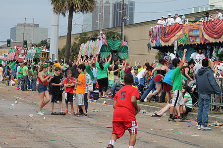 oameni, parada, Festivalul, parada irlandez, Louisiana, sărbătoare, în afara
