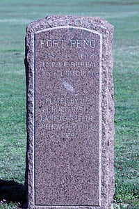 Fort reno, Oklahoma, marker, steen, historische, Landmark, stenen