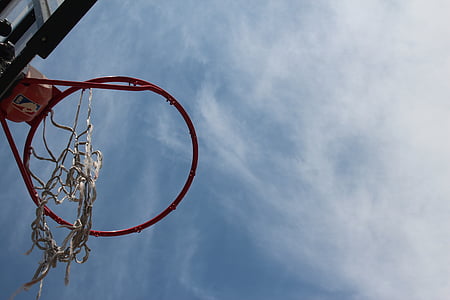 баскетбол, небо, обруч