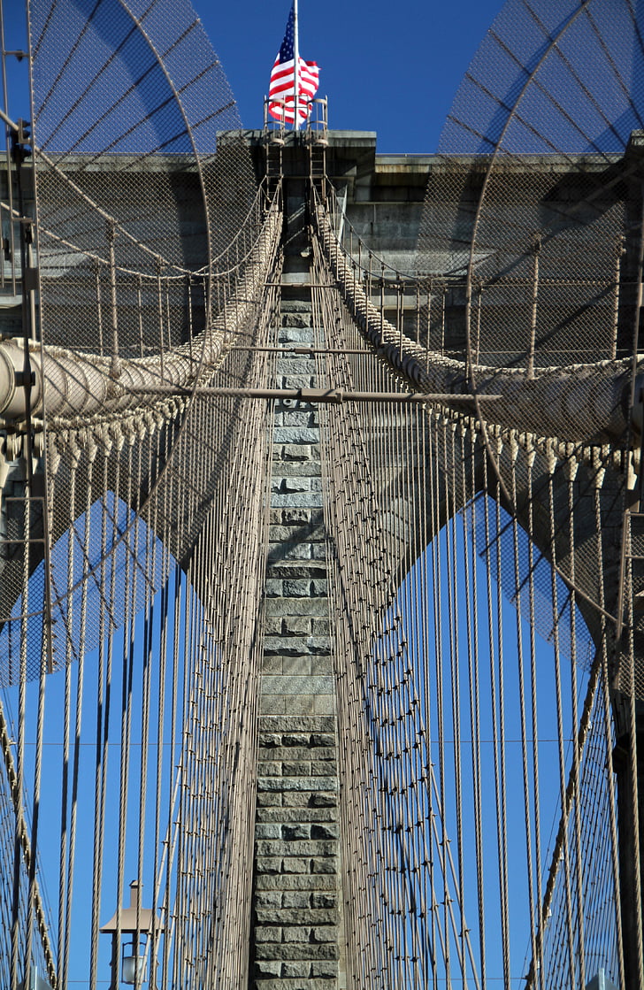 Brooklyn bridge, New york, brug, Manhattan, het platform, Landmark