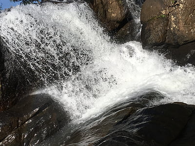 água, Cachoeira, fluxo, rocha, ao ar livre, montanha, meio ambiente