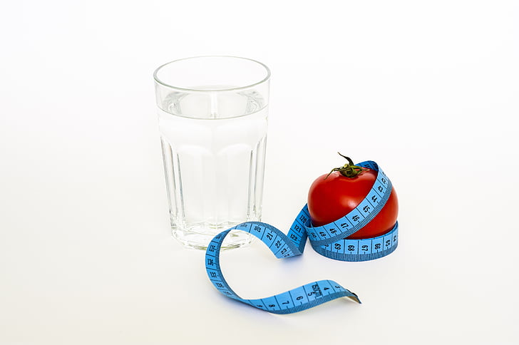 tape, tomato, glas, diet, water, drinking, health