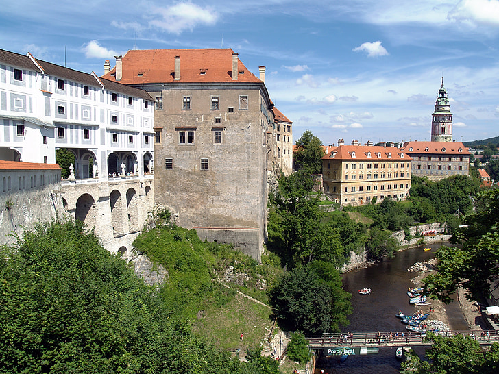 Tjeckiska krumlov, slott, UNESCO, renässansen, byggnad, arkitektur, monumentet