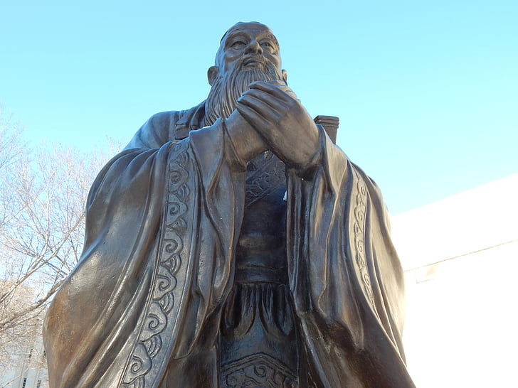 Confucius, statue de, Chinois, sculpture, philosophie, philosophe, confucéenne