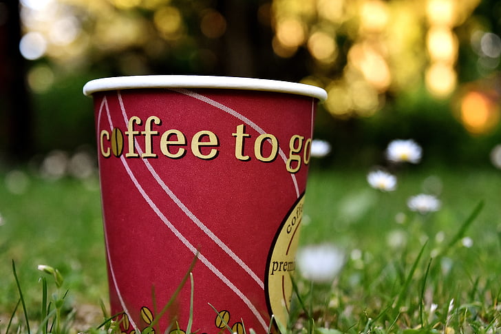καφέ, κούπες καφέ, καφέ για να πάει, Κύπελλο χαρτί, επωφελούνται από, εν κινήσει, ποτό