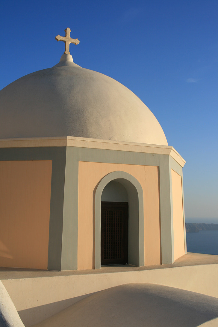 Santorini, Grčija, Cyclades, arhitektura, Kikladi otoki, stolna cerkev, vere