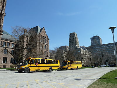 Toronto, strada, autobuz, galben