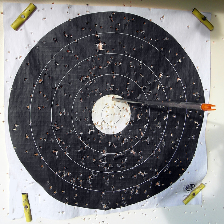 target, arrow, bogensport, hits, archery