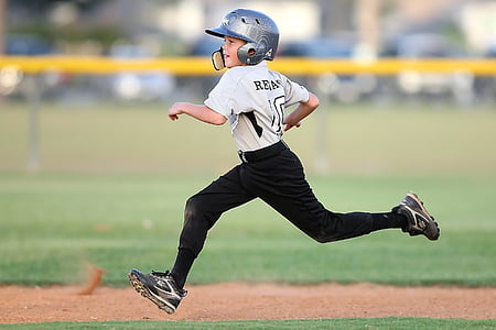 baseball, giocatore, in esecuzione, Sport, uniforme, campo, gioco