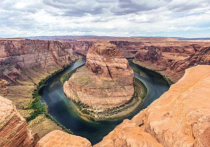 curva de herradura, Arizona, rocas, natural, paisaje, colores, piedra