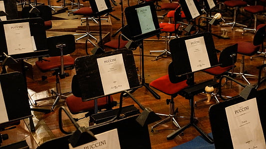 Orkestra, müzik standı, müzik, orkestra çukuru, Opera, Puccini, Tosca