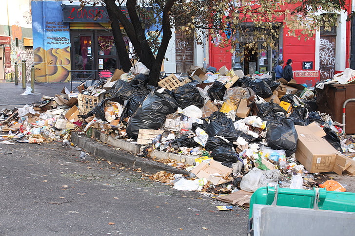 szemétdomb, hulladék, szemét, hulladék halom, Marseille, Franciaország, sztrájk