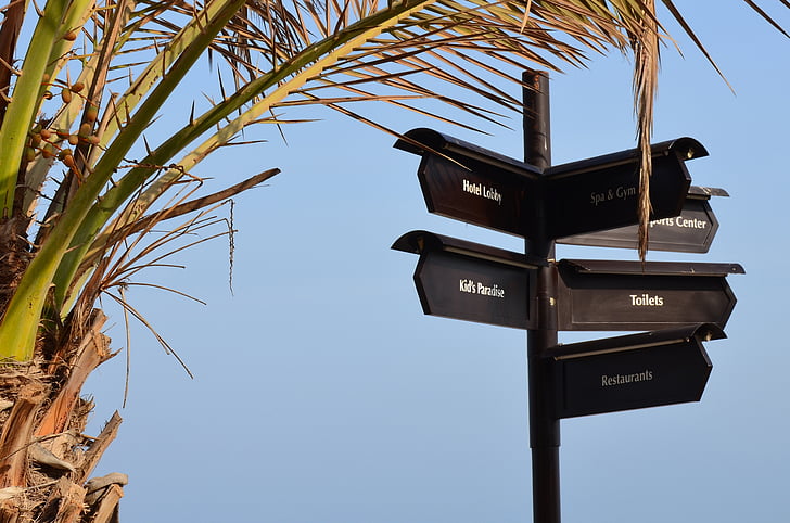 directory, beach, signpost, signs