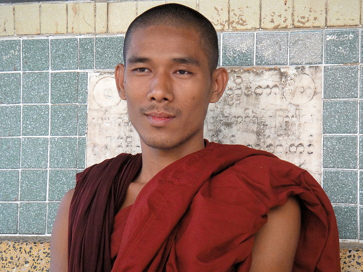 Monk, religion, buddhismen, trogna, Myanmar, Burma, kloster