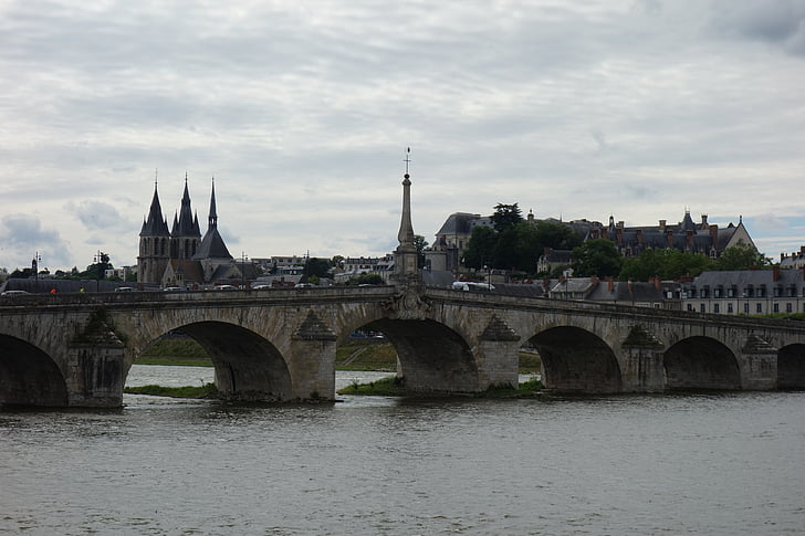 Loire, Blois, Şehir, Köprü, nehir, Fransa, Eski Köprü