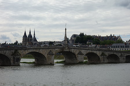 Luāra, Blois, pilsēta, tilts, upes, Francija, vecais tilts