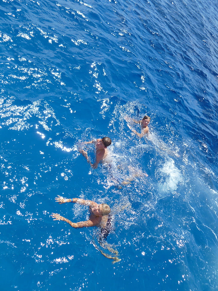 simning, blå, Caymanöarna, simma, kul, sommar, vatten