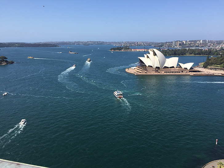 Sydney Harbor, Operaház, híd, Ausztrália, kikötő, építészet, Opera