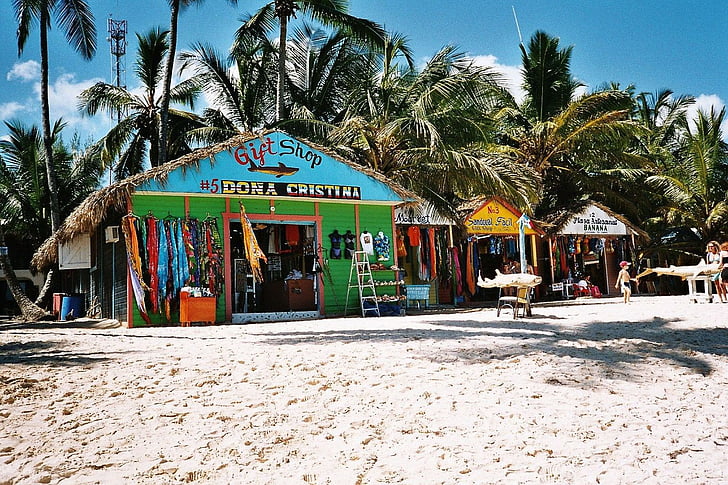 dominican republic, caribbean, sea, beach, palm trees, holiday, travel