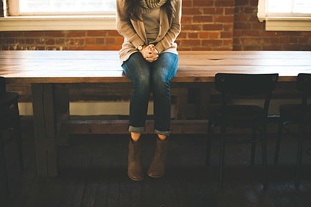 boots, casual, fashion, jeans, person, sitting, style