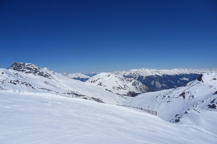 Ski run, ziemas, sniega, ainava, kalni, Alpu, Graubünden