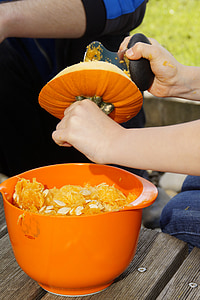 carbassa, Halloween, tardor, taronja, verdures, buit de, 31 d'octubre