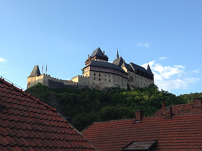 lâu đài, karlstejn, mái nhà