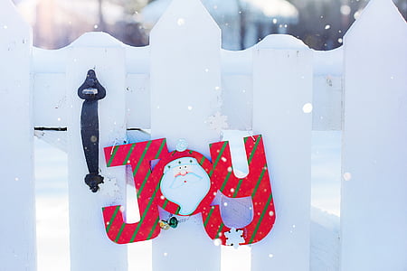 Joy, Zimní, sníh, Vánoční, s pozdravem, Veselé, chlad