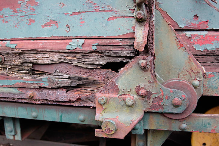 wagon, train, railway, old, rusted, wreck, railway carriages
