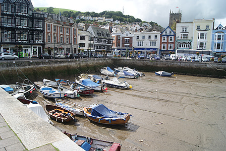 båtar, hamnen, havet, vatten, turism, England, Dartmouth