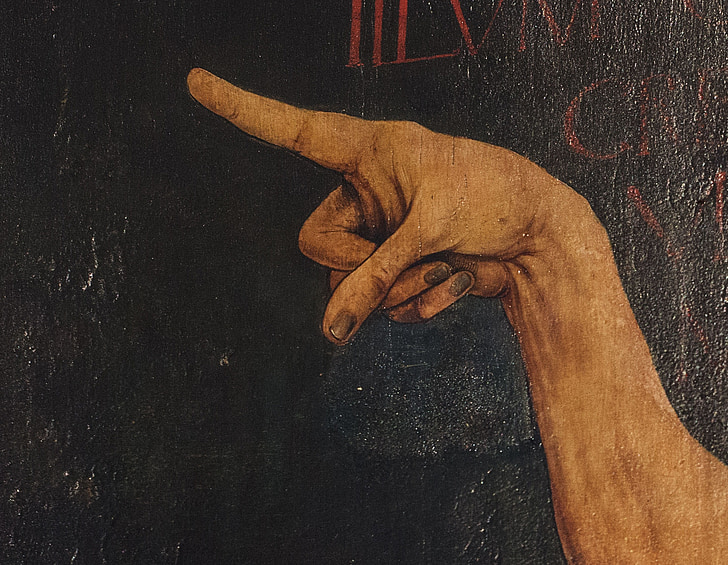 målning, hand, Colmar, altartavla, museet, mästerverk, mänsklig hand