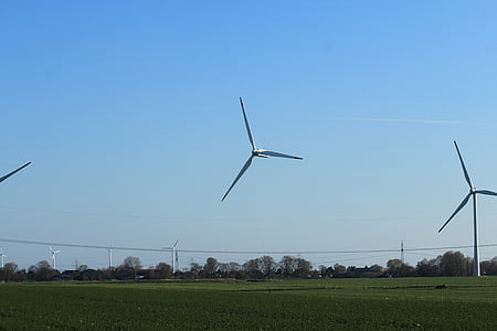 风力涡轮机, 风力发电, 风力发电, dithmarschen, 风公园, 照片蒙太奇