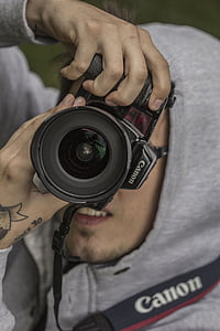 fotógrafo, jóvenes, tatuaje, cámara, Foto, persona, estilo de vida