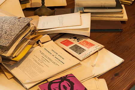 antyczne książek, stół, biurko, drewno, książki