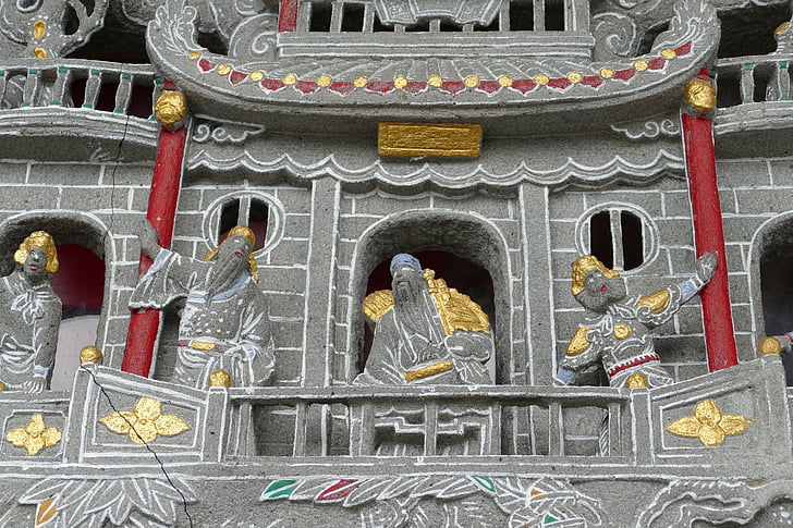 Temple, buddhisme, taoisme, Taiwan, Kina, guderne, figur
