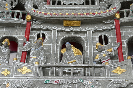 chrám, Buddhismus, taoismus, Tchaj-wan, Čína, bohové, obrázek