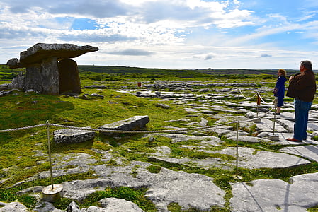 гробница, портал, долмен, камък, погребение, Burren, рок