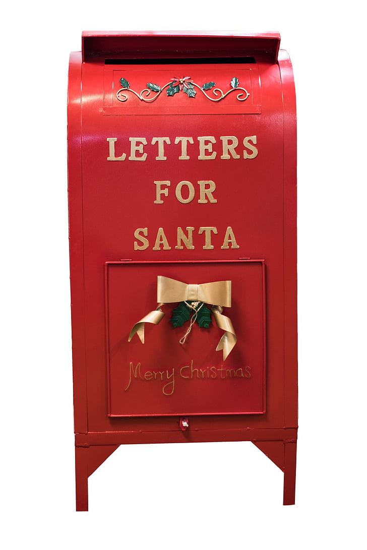 christmas, santa mailbox, mailbox, holiday, red, mail, letter