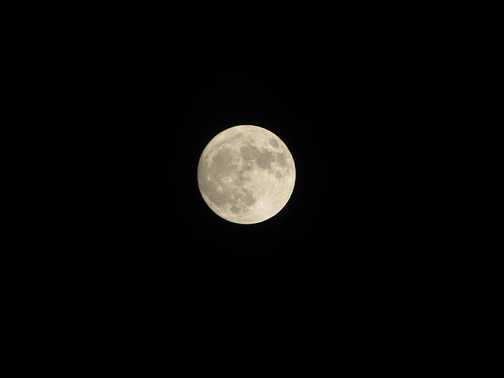 місяць, повний місяць, ніч, простір, небо, повний, Темний